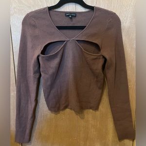 Kendall & Kylie Cropped, Cutout Long Sleeve